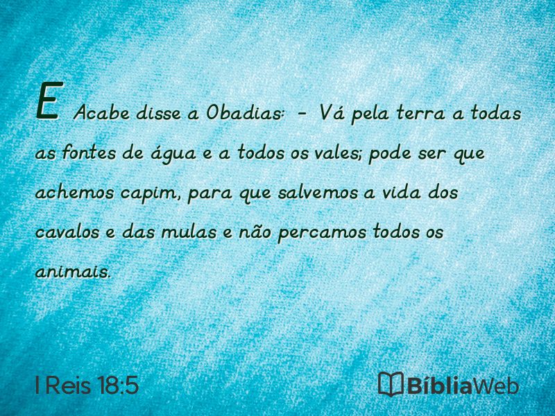 I Reis 18:5 em imagem para compartilhar