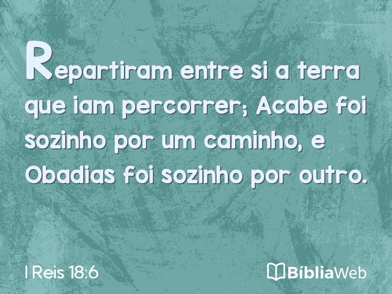 I Reis 18:6 em imagem para compartilhar