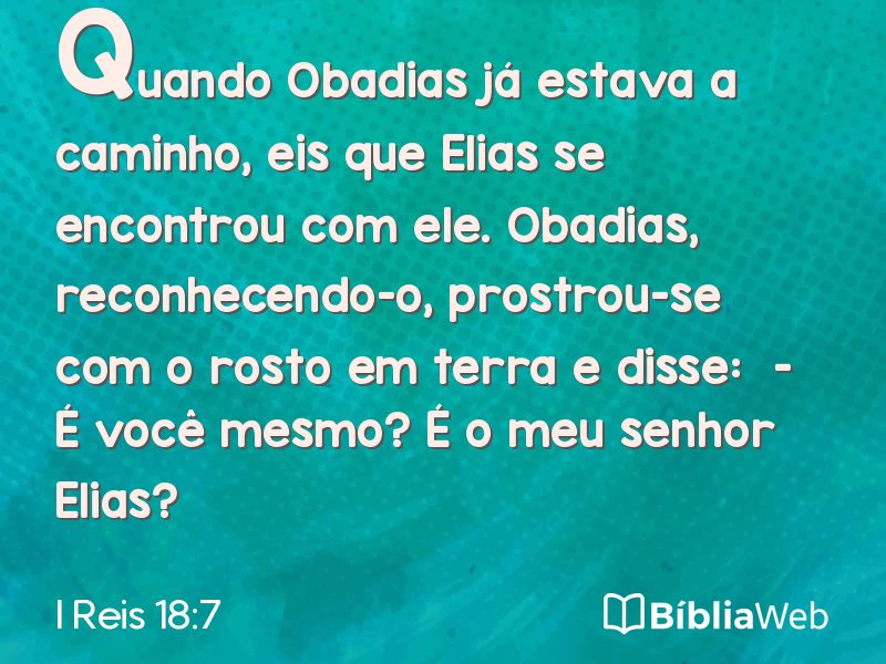I Reis 18:7 em imagem para compartilhar