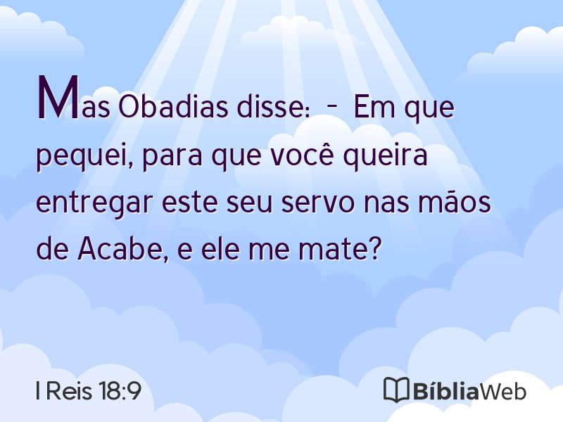 I Reis 18:9 em imagem para compartilhar
