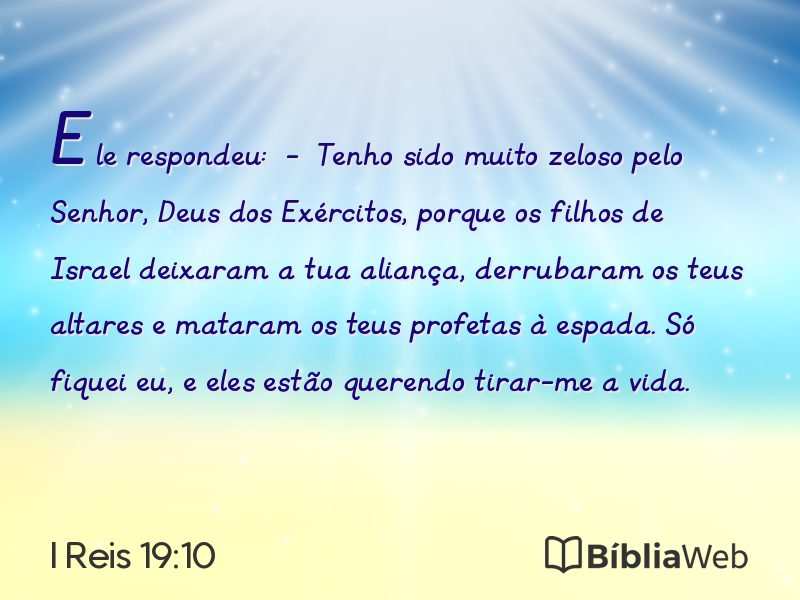 I Reis 19:10 em imagem para compartilhar