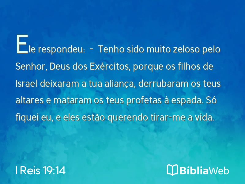 I Reis 19:14 em imagem para compartilhar