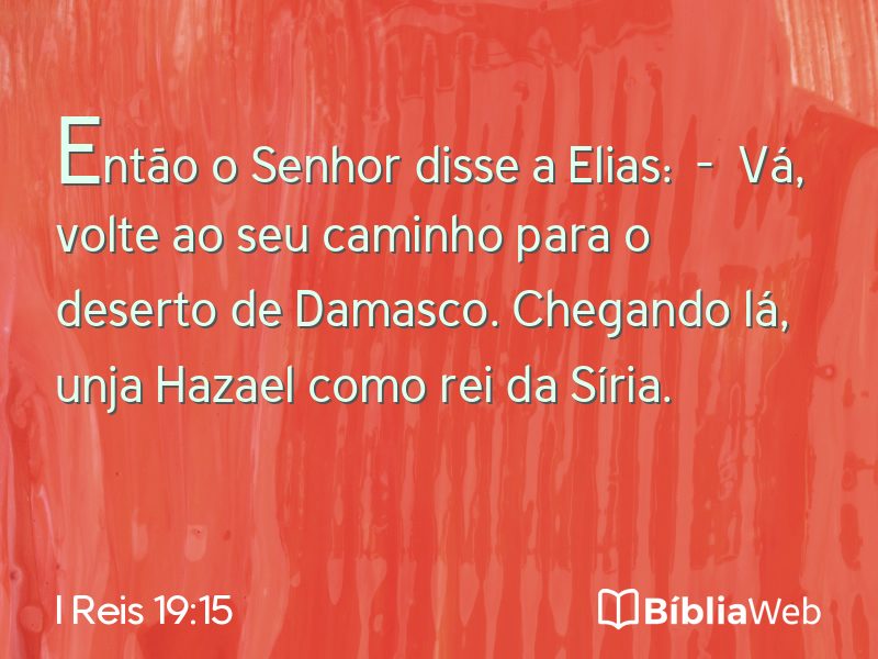 I Reis 19:15 em imagem para compartilhar