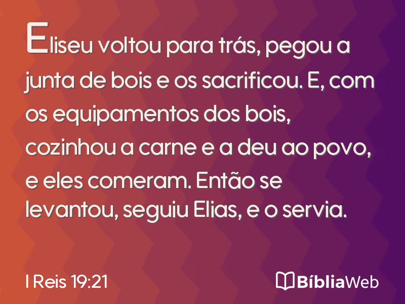 I Reis 19:21 em imagem para compartilhar
