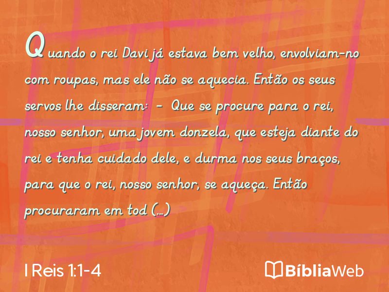 I Reis 1:1-4 em imagem para compartilhar