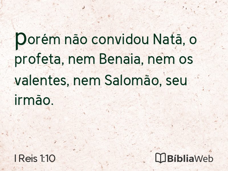 I Reis 1:10 em imagem para compartilhar