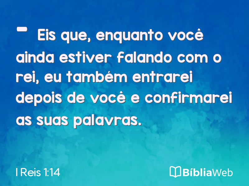 I Reis 1:14 em imagem para compartilhar