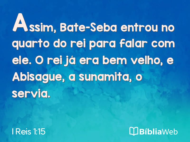 I Reis 1:15 em imagem para compartilhar