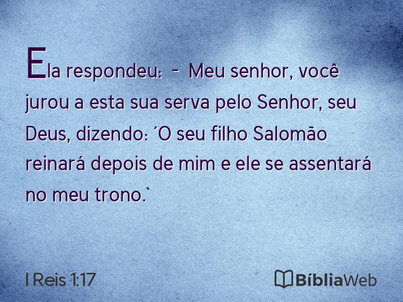 I Reis 1:17 em imagem para compartilhar