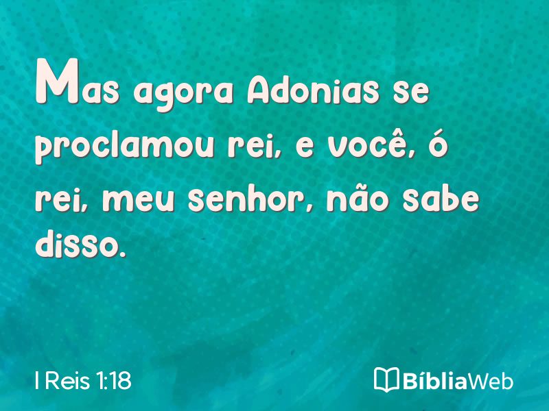 I Reis 1:18 em imagem para compartilhar