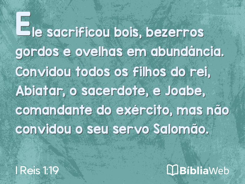 I Reis 1:19 em imagem para compartilhar