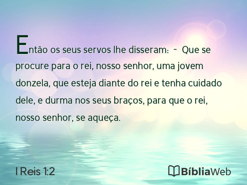 I Reis 1:2 em imagem para compartilhar