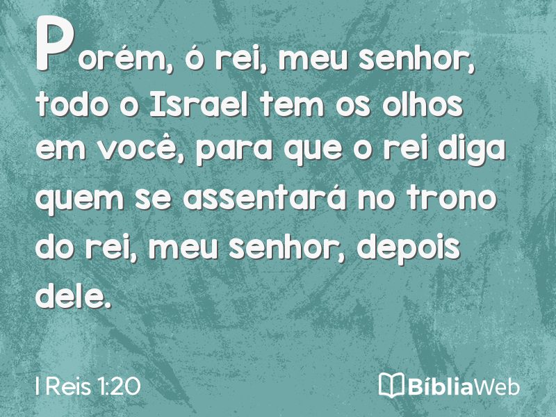 I Reis 1:20 em imagem para compartilhar