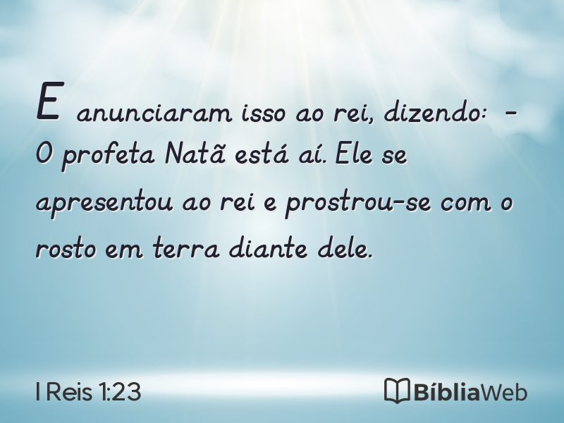 I Reis 1:23 em imagem para compartilhar