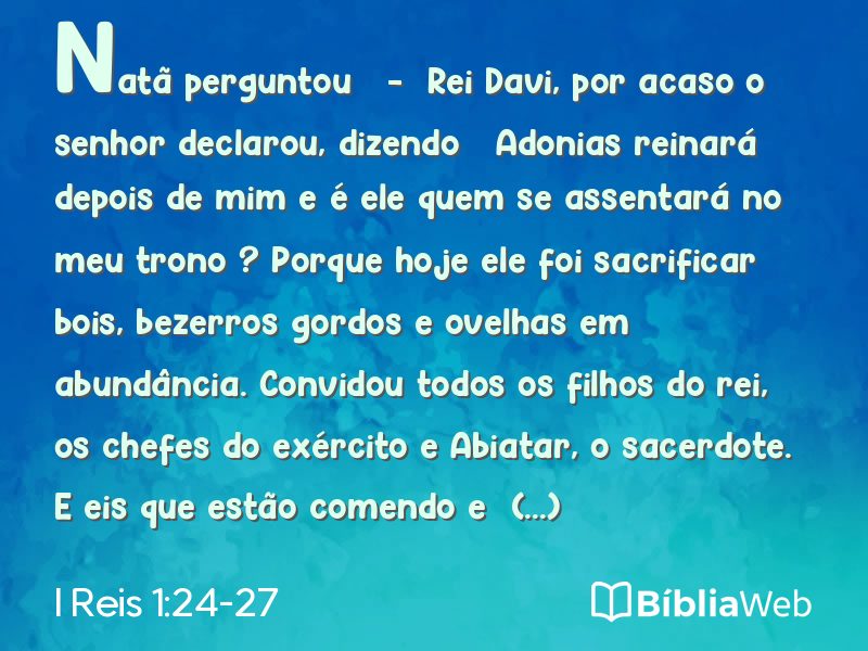 I Reis 1:24-27 em imagem para compartilhar