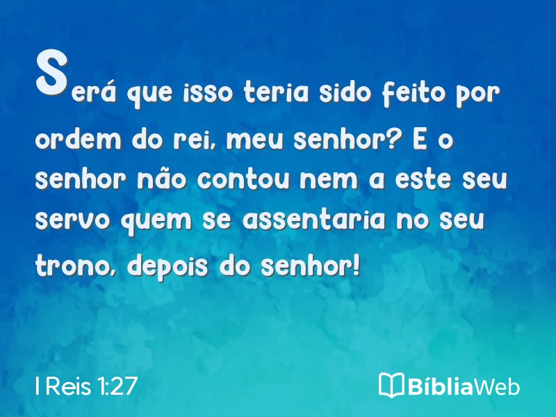 I Reis 1:27 em imagem para compartilhar