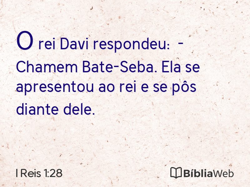 I Reis 1:28 em imagem para compartilhar