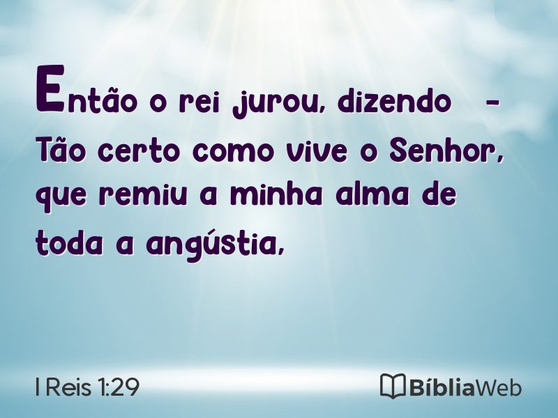 I Reis 1:29 em imagem para compartilhar