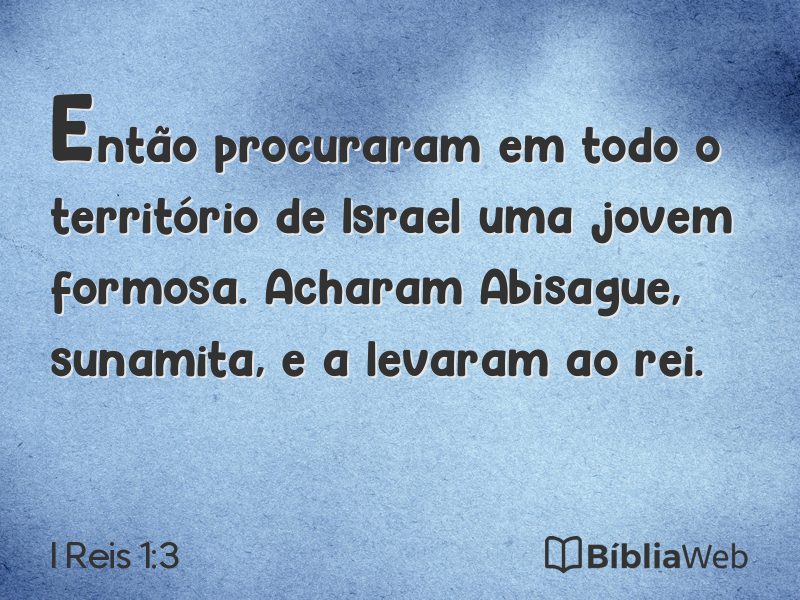 I Reis 1:3 em imagem para compartilhar