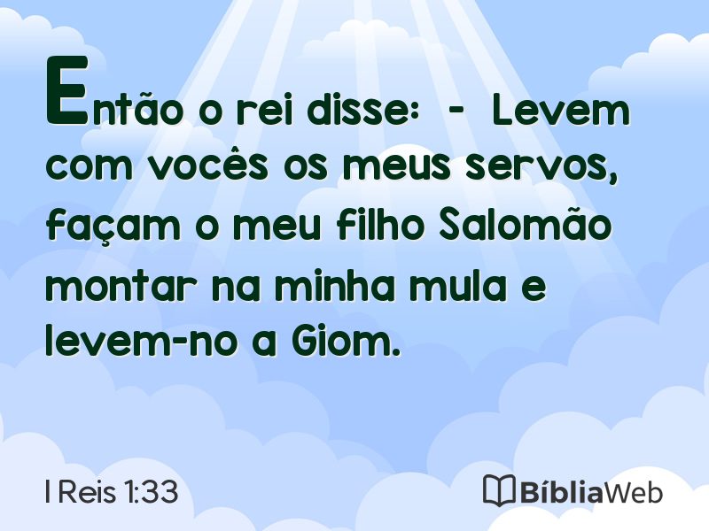 I Reis 1:33 em imagem para compartilhar