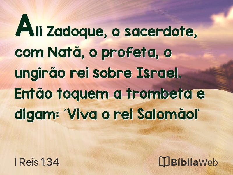 I Reis 1:34 em imagem para compartilhar