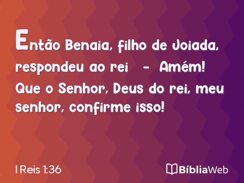 I Reis 1:36 em imagem para compartilhar