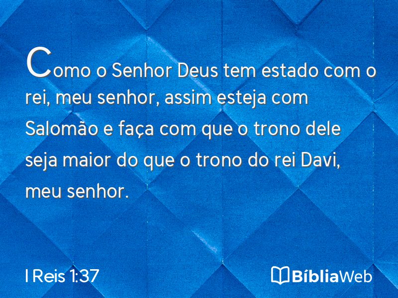 I Reis 1:37 em imagem para compartilhar