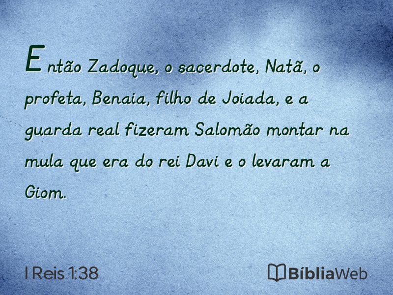 I Reis 1:38 em imagem para compartilhar