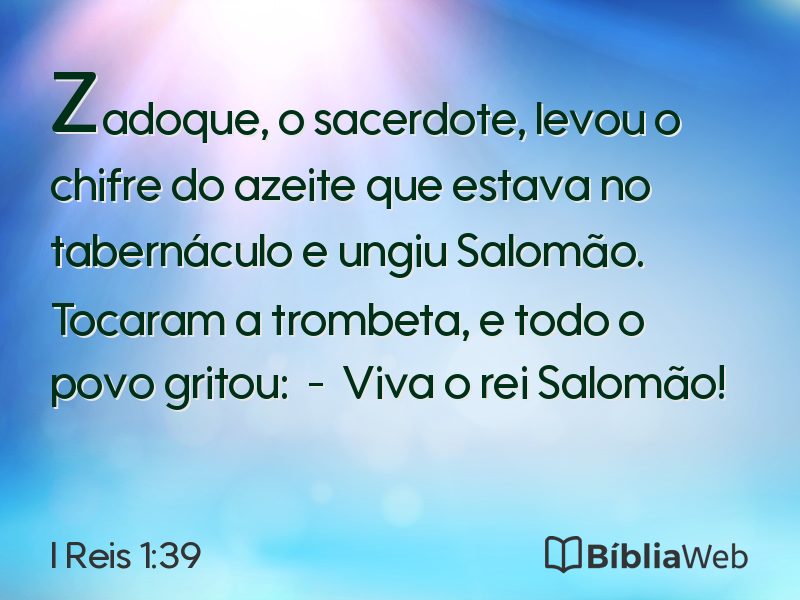 I Reis 1:39 em imagem para compartilhar