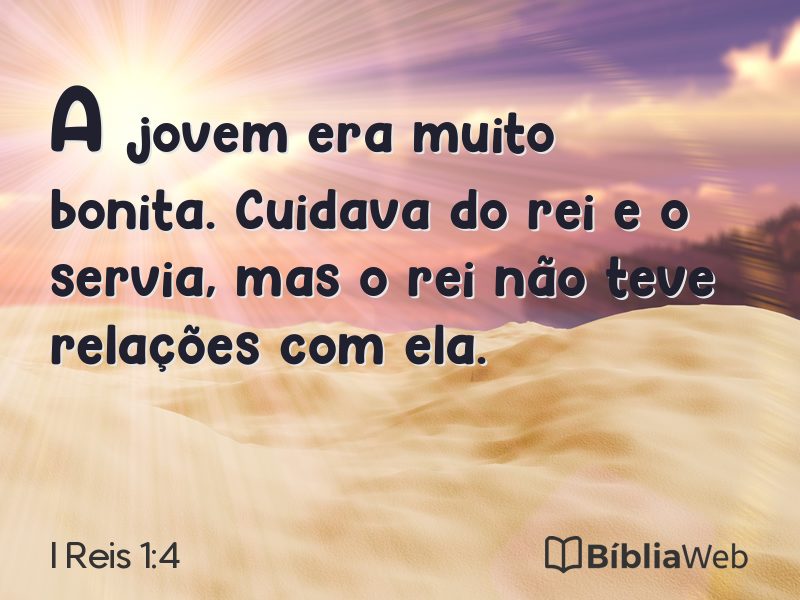 I Reis 1:4 em imagem para compartilhar