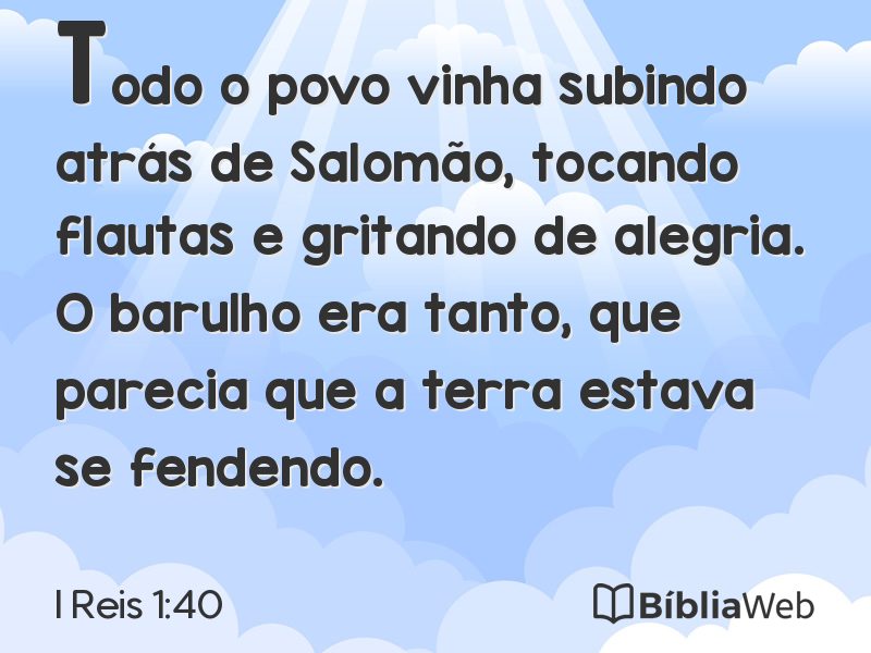I Reis 1:40 em imagem para compartilhar