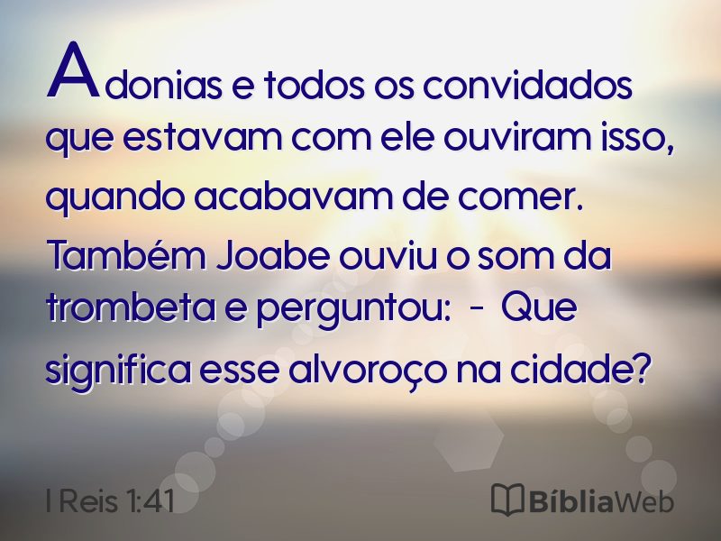 I Reis 1:41 em imagem para compartilhar