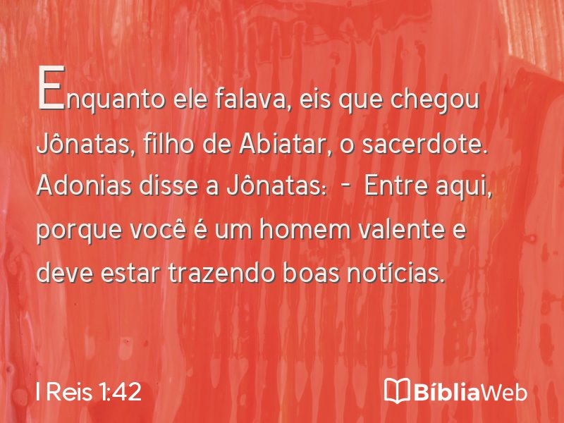 I Reis 1:42 em imagem para compartilhar