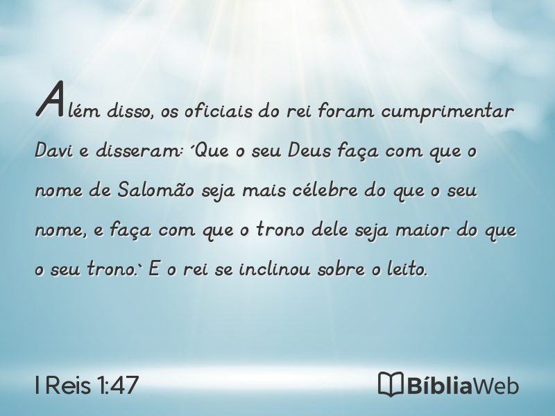 I Reis 1:47 em imagem para compartilhar
