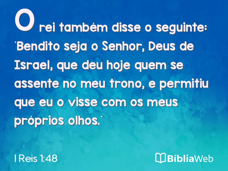 I Reis 1:48 em imagem para compartilhar