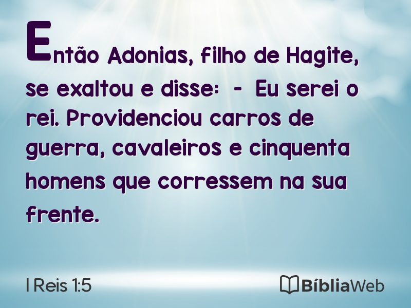 I Reis 1:5 em imagem para compartilhar