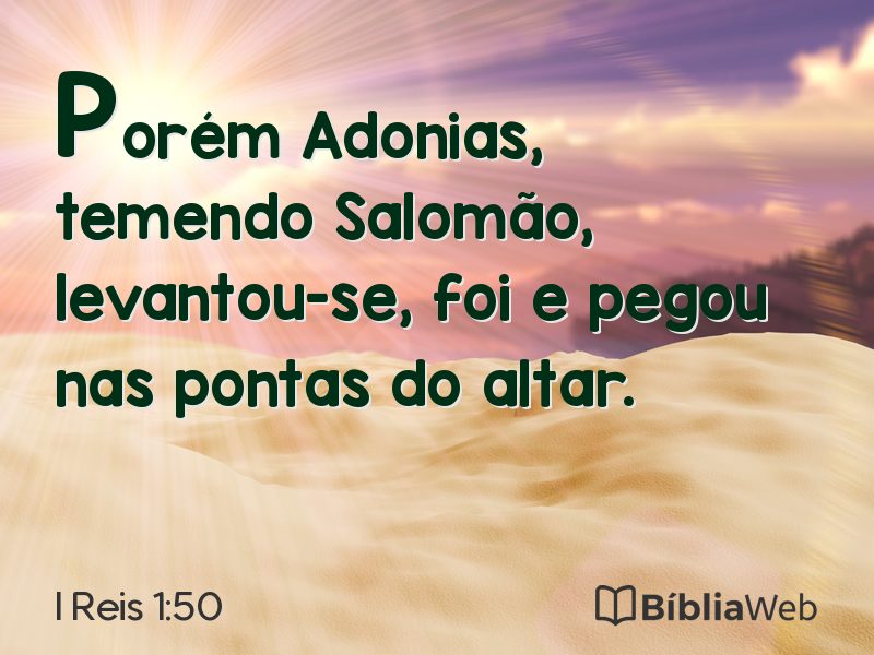 I Reis 1:50 em imagem para compartilhar