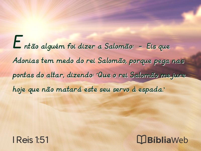 I Reis 1:51 em imagem para compartilhar