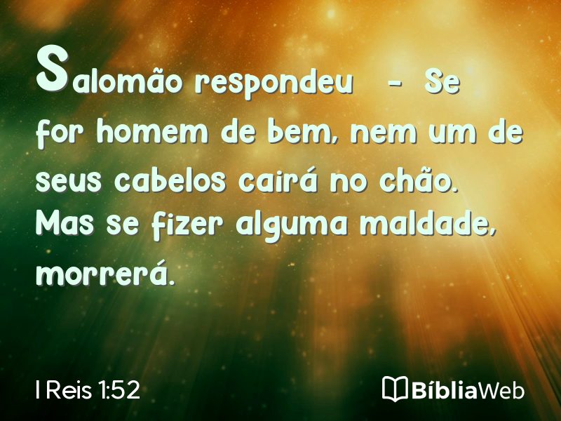 I Reis 1:52 em imagem para compartilhar