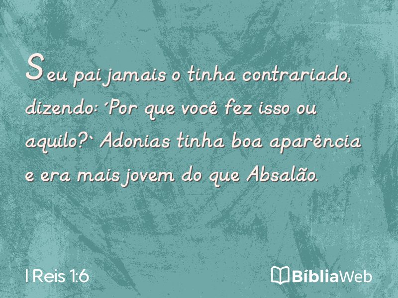 I Reis 1:6 em imagem para compartilhar