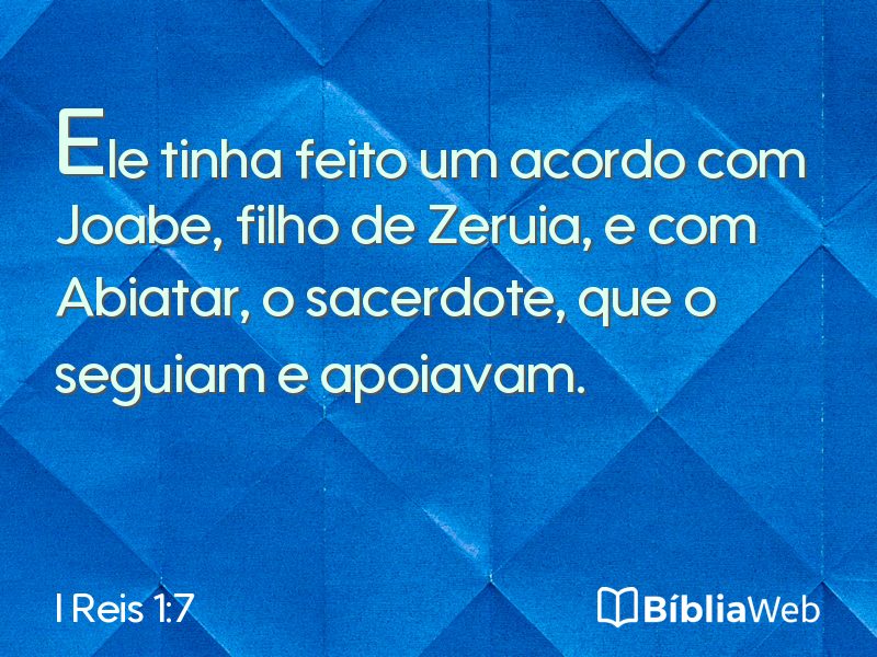 I Reis 1:7 em imagem para compartilhar