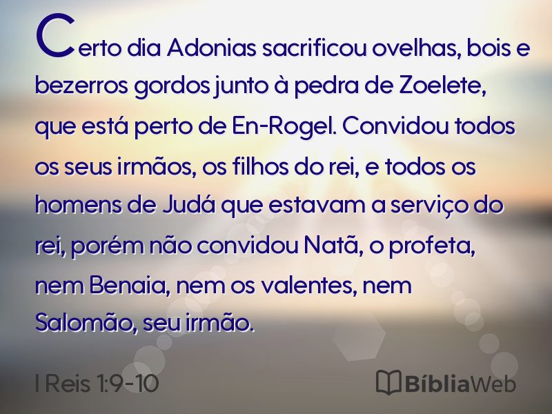 I Reis 1:9-10 em imagem para compartilhar