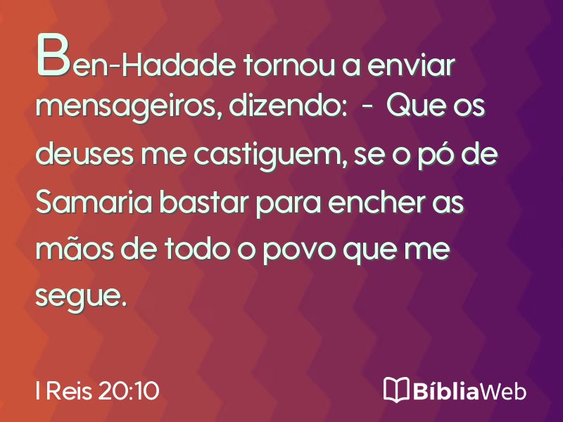 I Reis 20:10 em imagem para compartilhar
