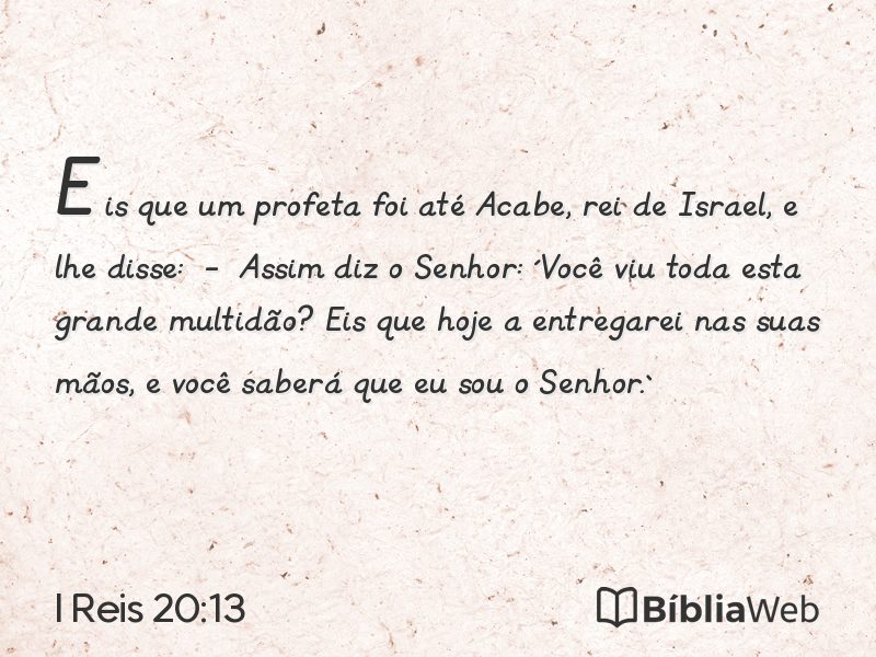 I Reis 20:13 em imagem para compartilhar