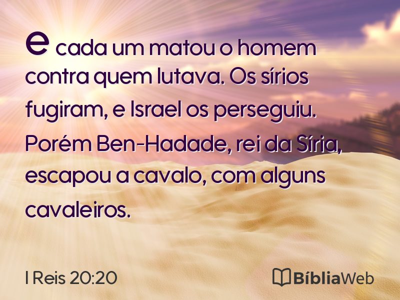 I Reis 20:20 em imagem para compartilhar