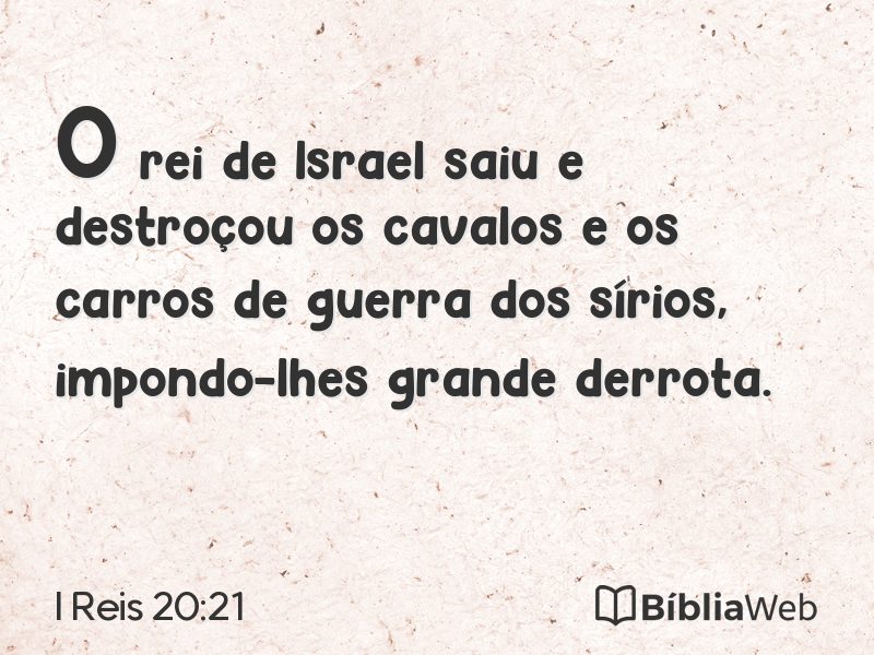 I Reis 20:21 em imagem para compartilhar