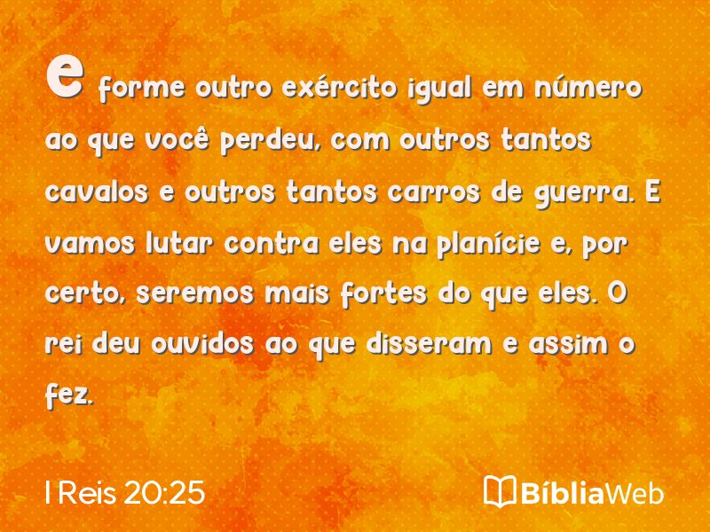 I Reis 20:25 em imagem para compartilhar