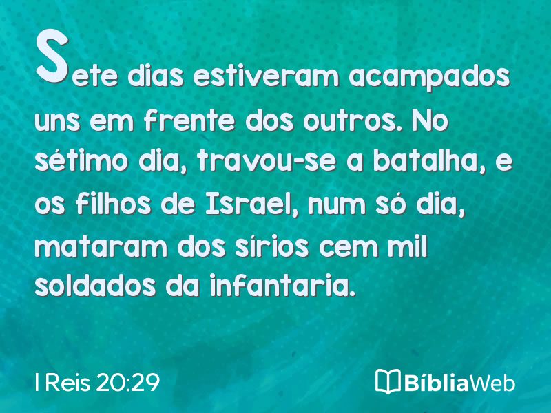 I Reis 20:29 em imagem para compartilhar
