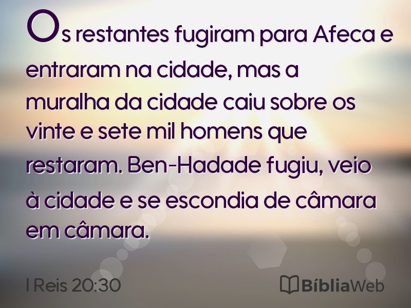 I Reis 20:30 em imagem para compartilhar