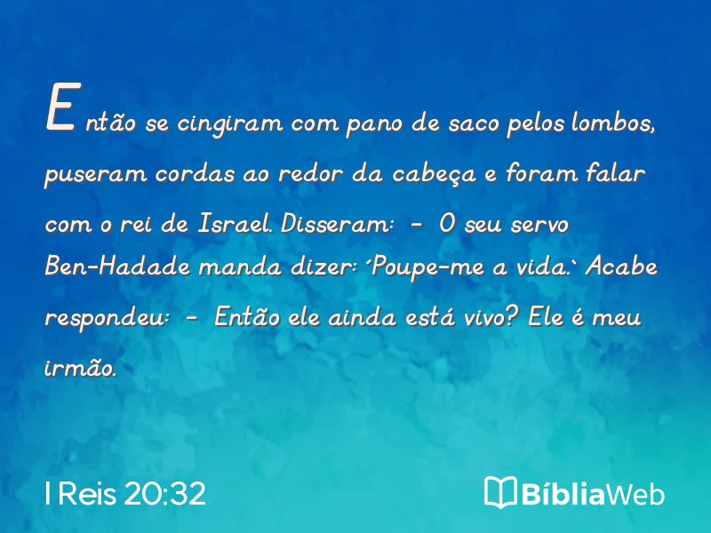 I Reis 20:32 em imagem para compartilhar